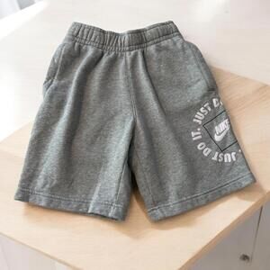 Nike Gray Just Do It Shorts - Youth Size S Fleece Running Gray Casual
